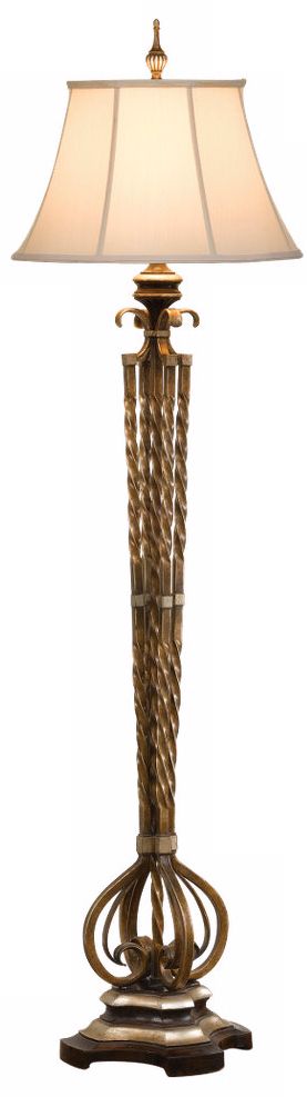 Murray Feiss Castalia Silver Leaf Sienna Floor Lamp