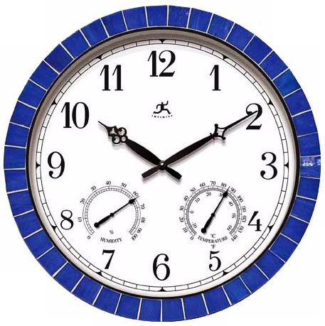 Clarion Blue 17 1/2" Wide Round Wall Clock