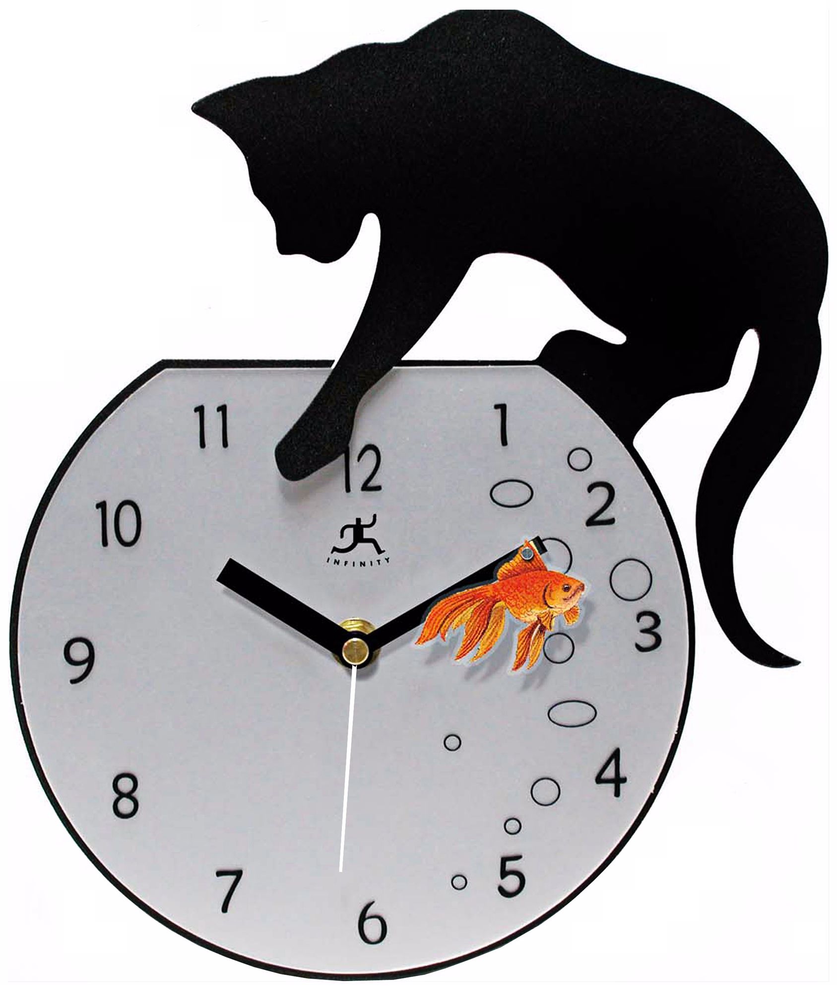 Cat with Goldfish 14 1/4" High Wall Clock