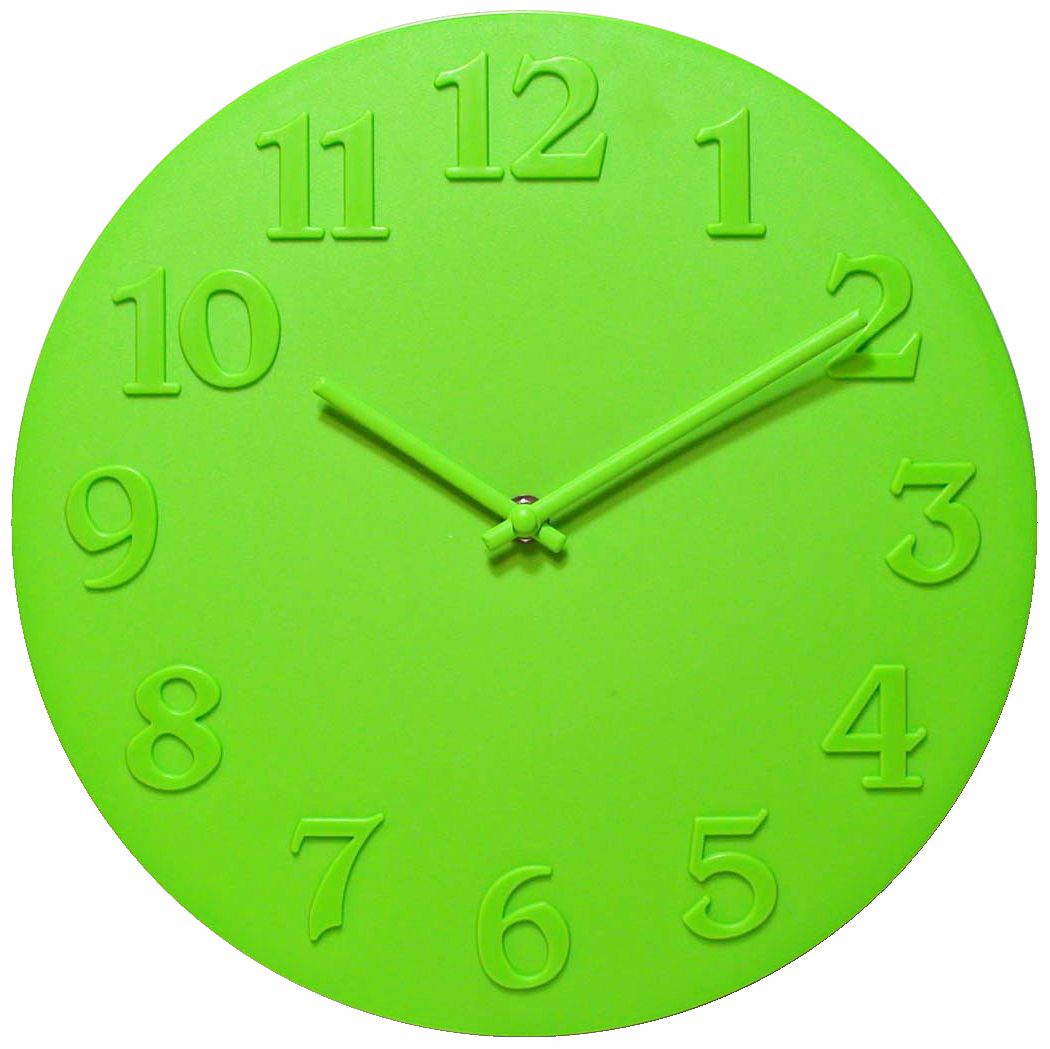 Vogue Lime Green 11 3/4" Wide Round Wall Clock