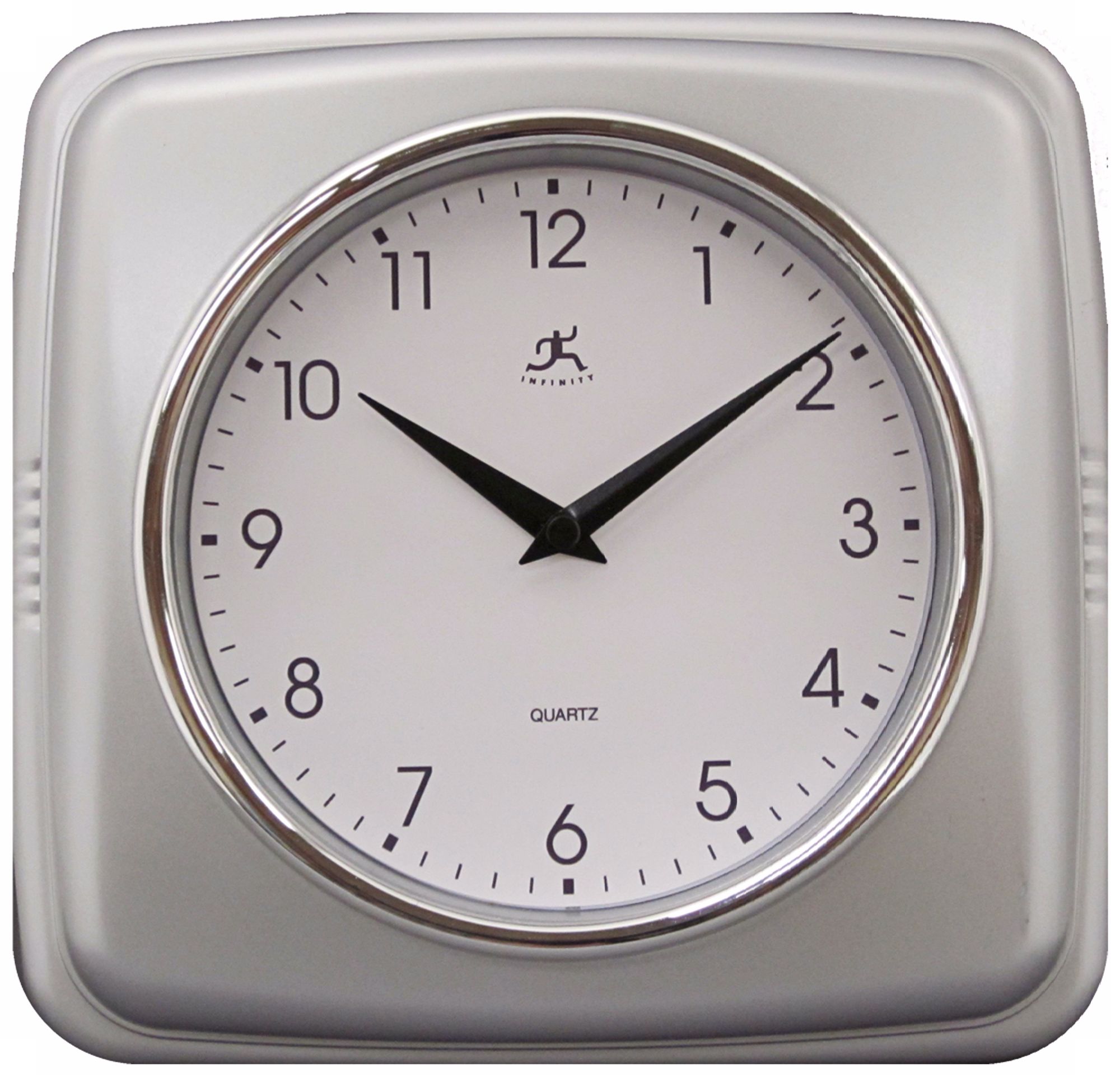 Purity Silver 9 12 Square Wall Clock R6860