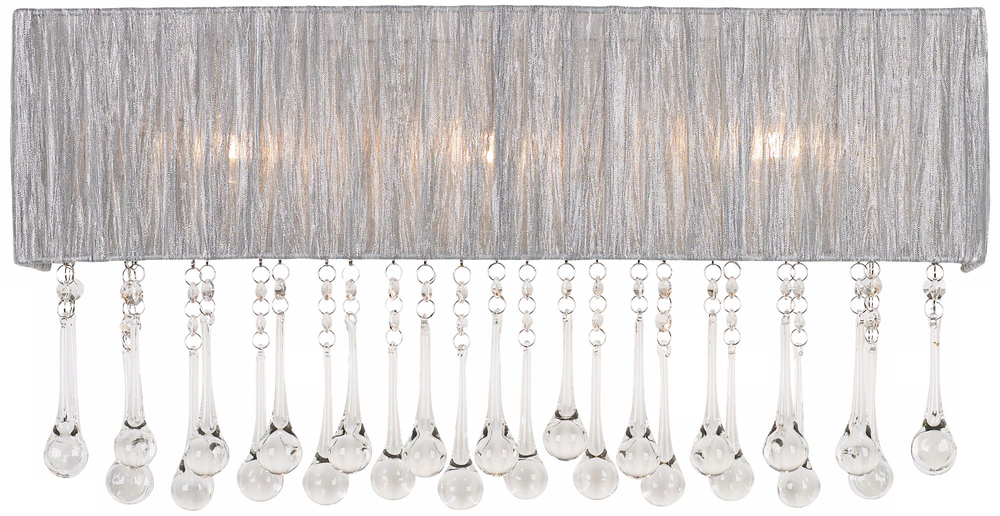 Possini Euro Silver and Crystal 26" Wide Bathroom Wall Light