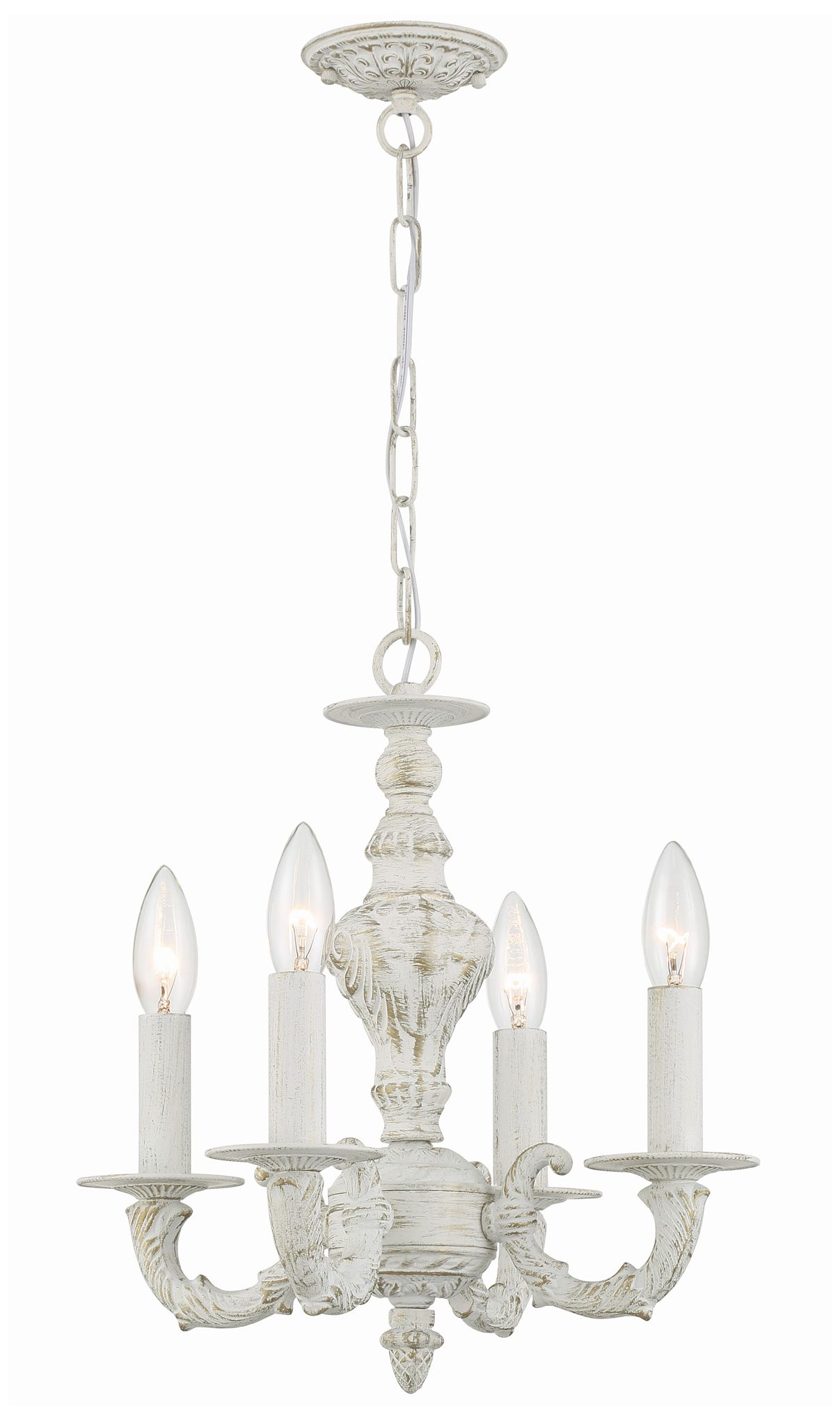 Sutton 13 1/2" Wide Antique White and Gold Chandelier