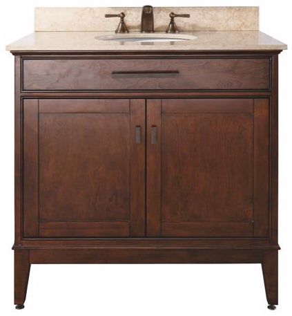 Madison Tobacco 37" Wide Marble Top Sink Vanity