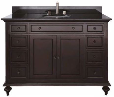 Merlot Espresso 49" Wide Granite Top Sink Vanity