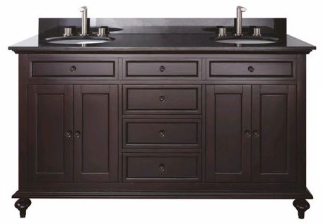 Merlot Espresso 61" Wide Granite Top Sink Vanity