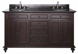 Merlot Espresso 61 Wide Granite Top Sink Vanity R7011