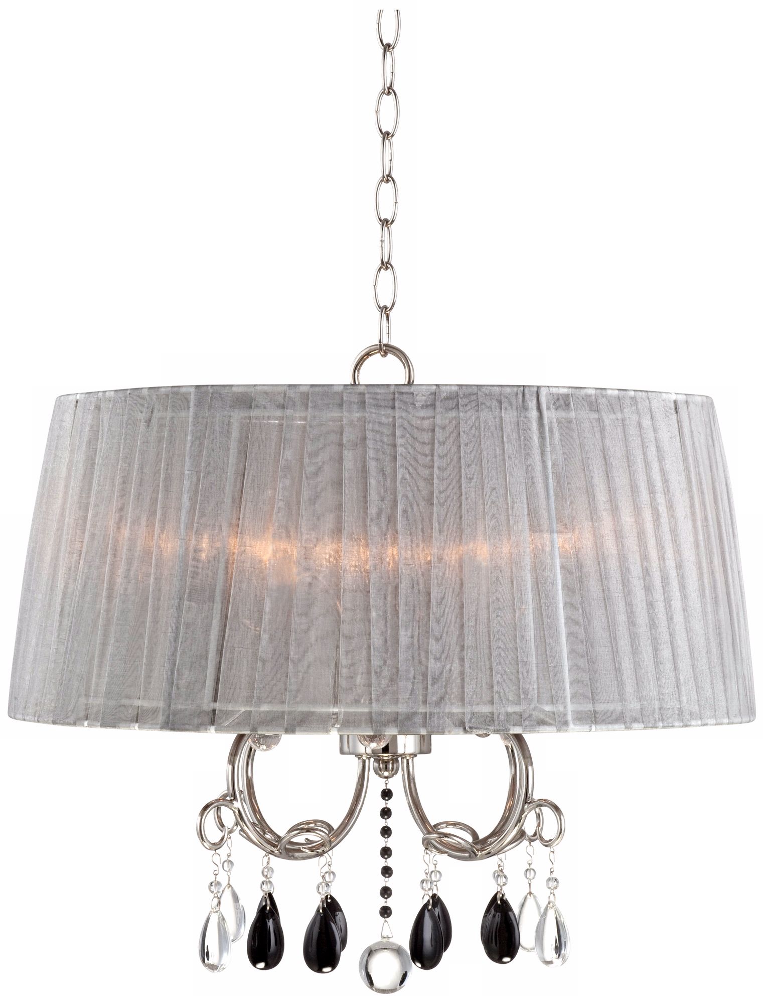 Brushed Nickel Chiffon Shade Chandelier