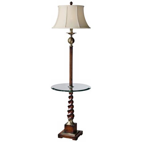 High  Table Lamps on Myrontwist Burnished Cherry End Table Floor Lamp   Lampsplus Com