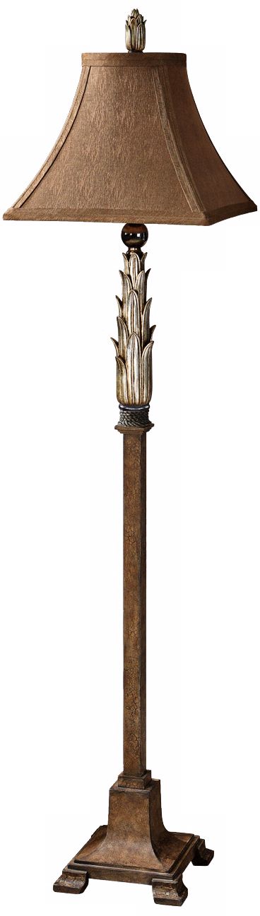 Uttermost Barletta Antiqued Silver Leaf Floor Lamp