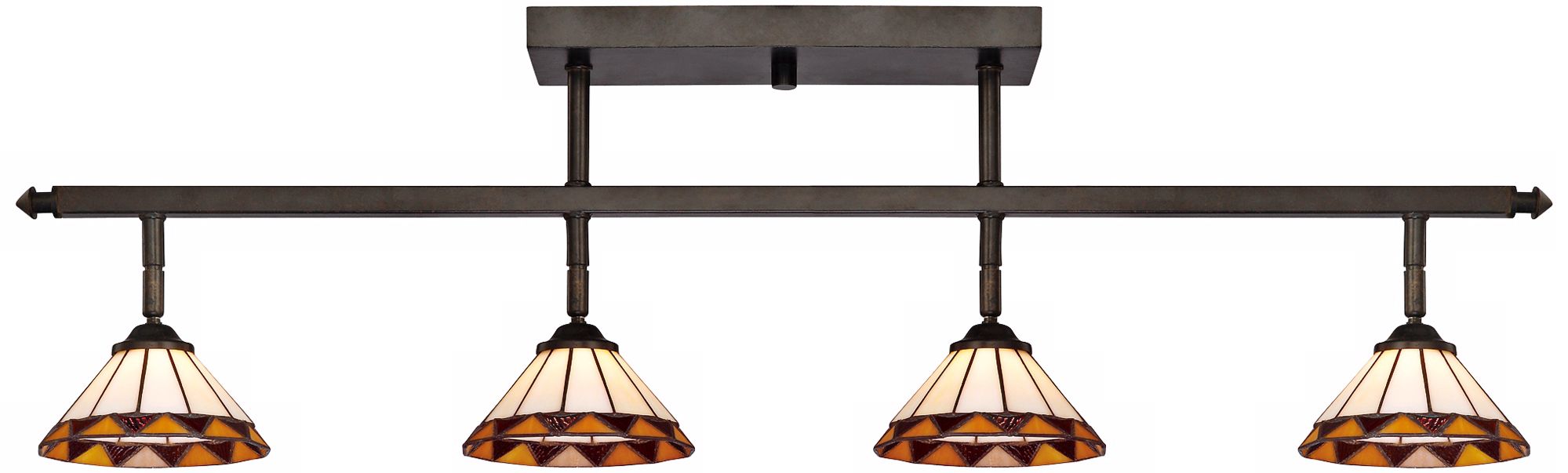 Quoizel Pueblo Tiffany Glass 4-Light Ceiling Fixture