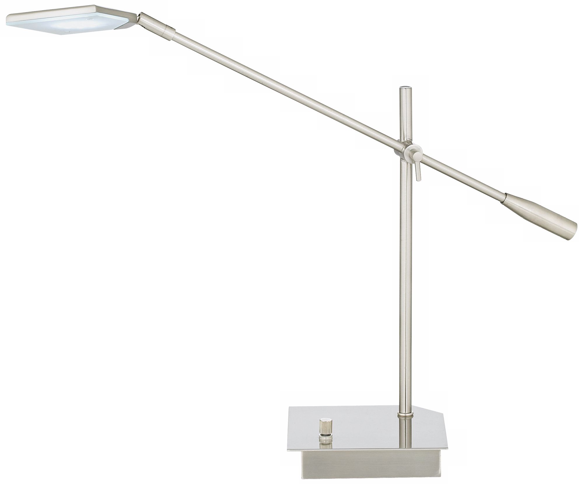 Brushed Steel Flat Head LED Balance Arm Desk Lamp