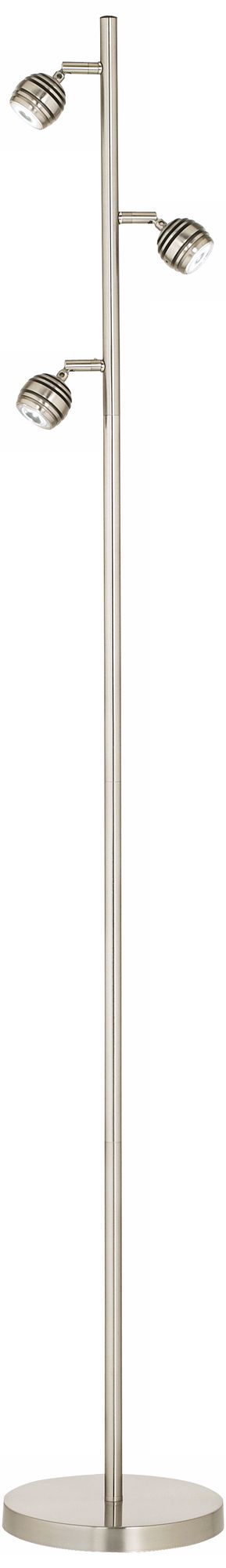 Brushed Steel 3-Light LED Trac Tree Floor Lamp