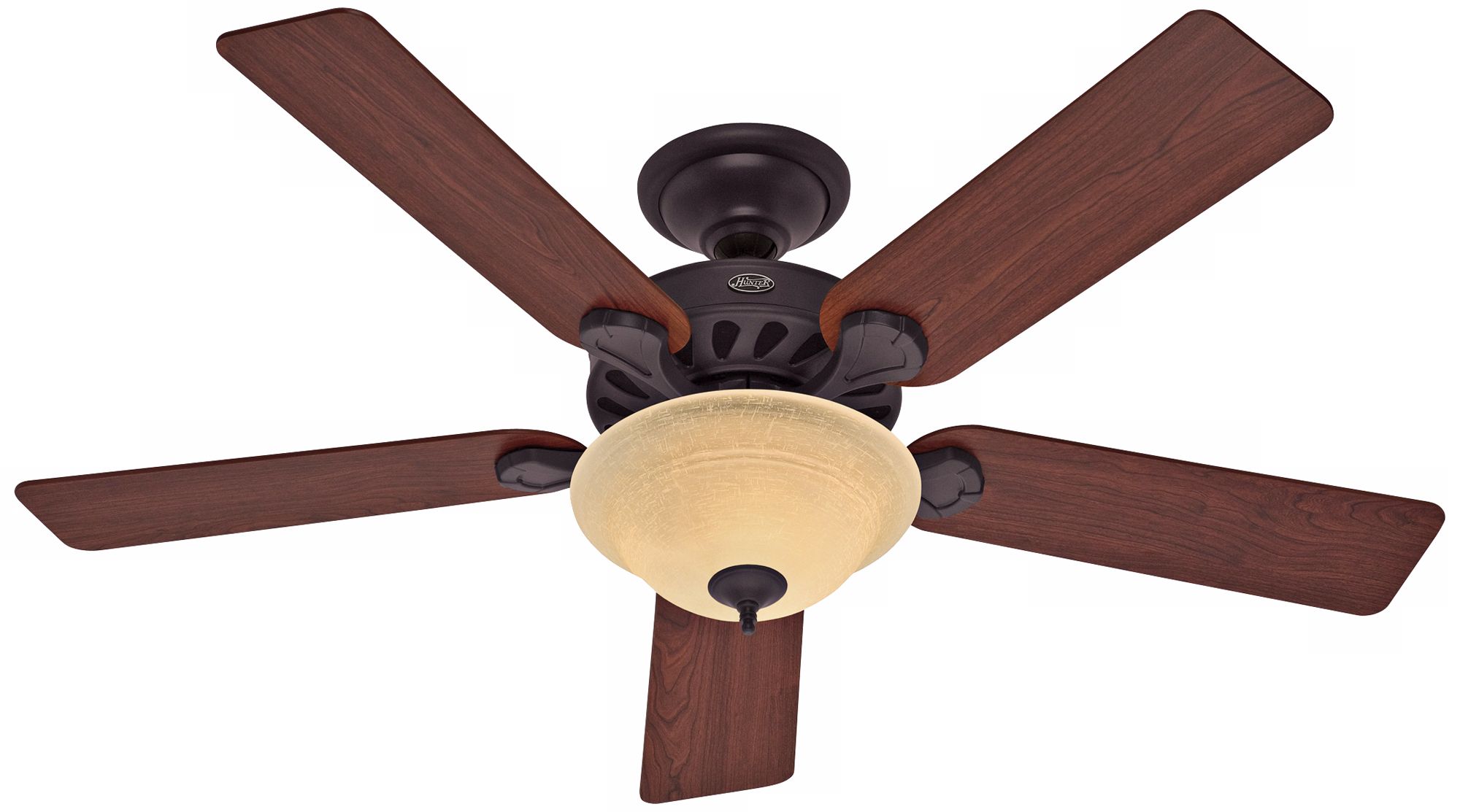 52" Hunter Five Minute Fan Bronze Ceiling Fan with Light Kit