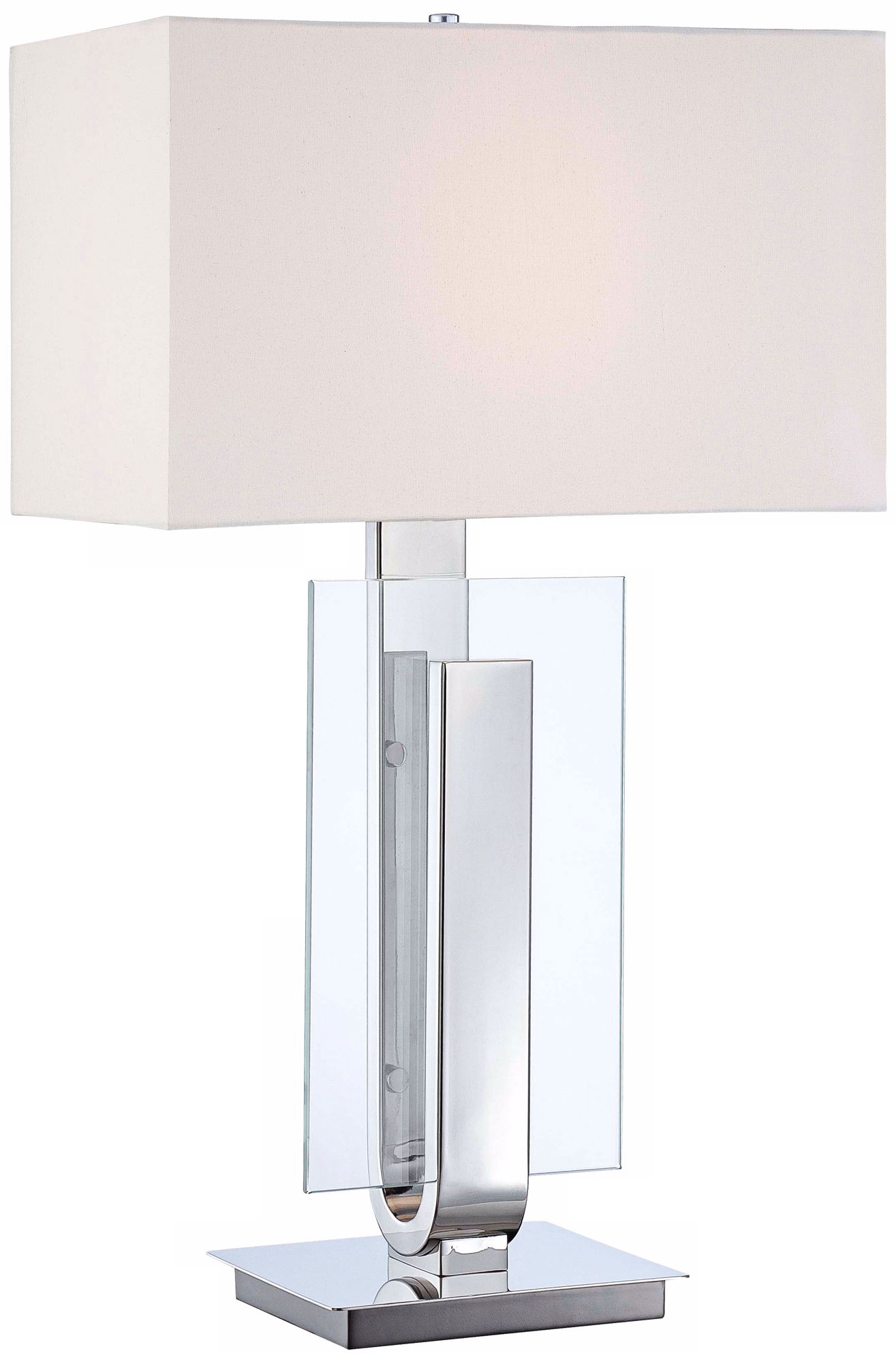 George Kovacs Polished Nickel and Glass Table Lamp