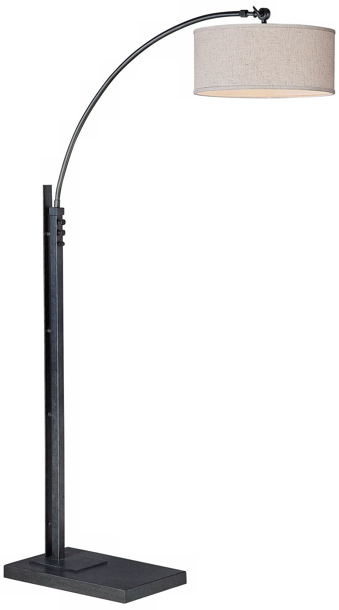 Quoizel Beckett Bronze and Black Finish Arc Floor Lamp