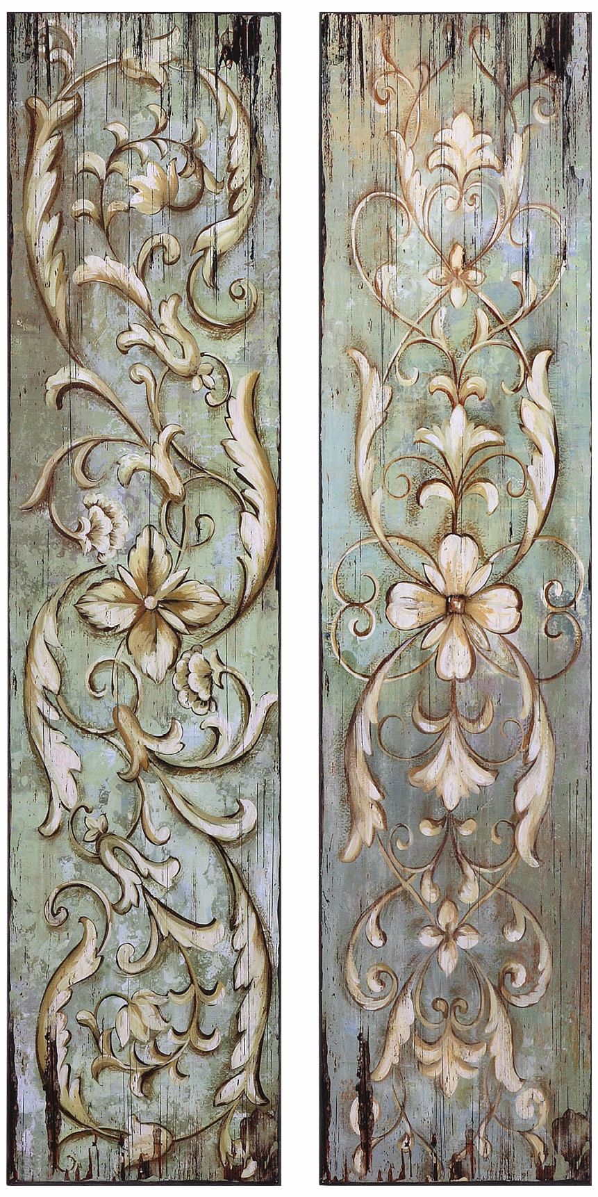 Uttermost Set of 2 Climbing Vines And Floral Wall Art