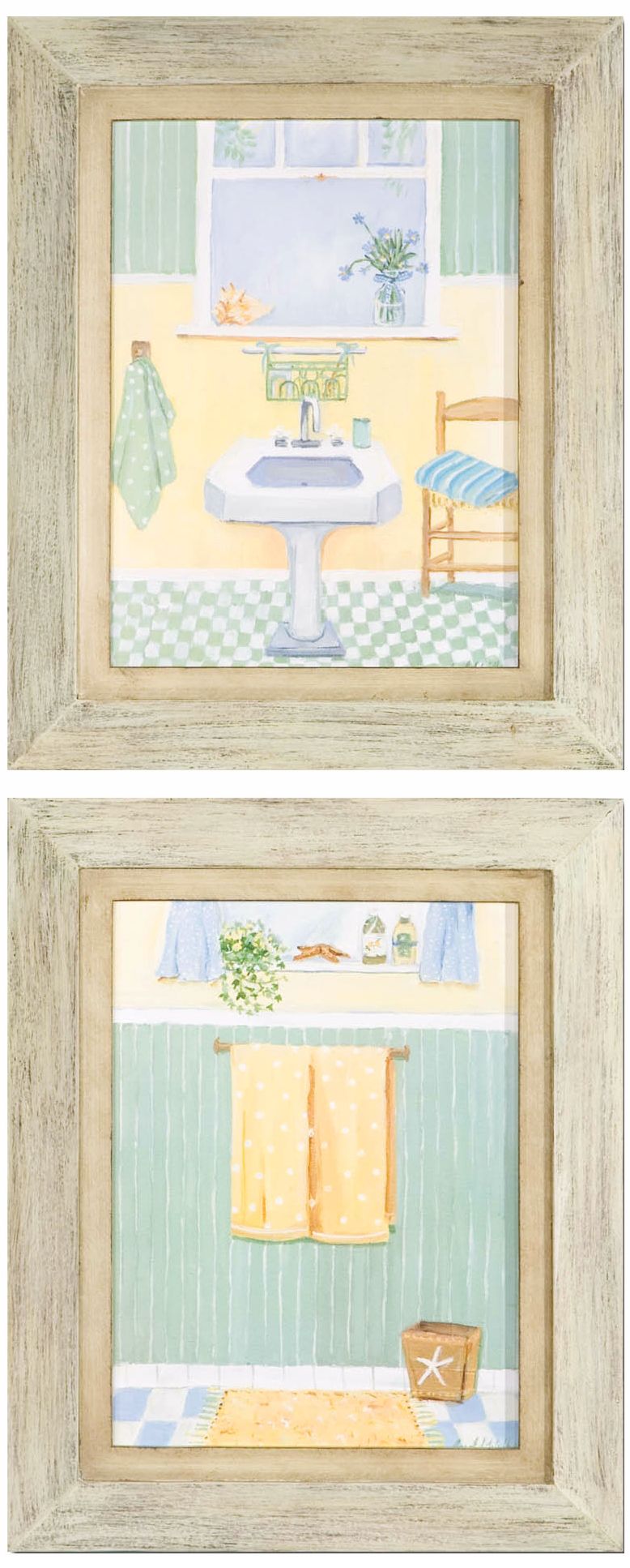 Uttermost Set of 2 Beach Bath 21 3/4" High Wall Art