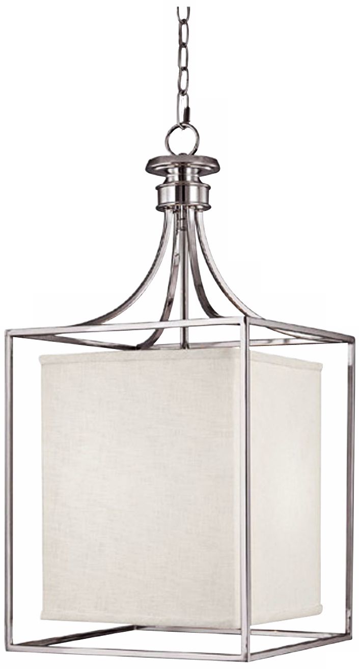 Midtown Collection Polished Nickel Square Foyer Chandelier