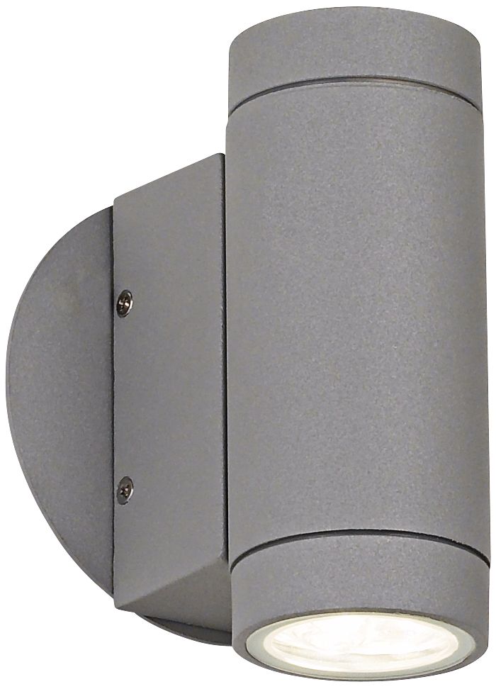 Matte Silver Outdoor LED Up and Down Wall Light