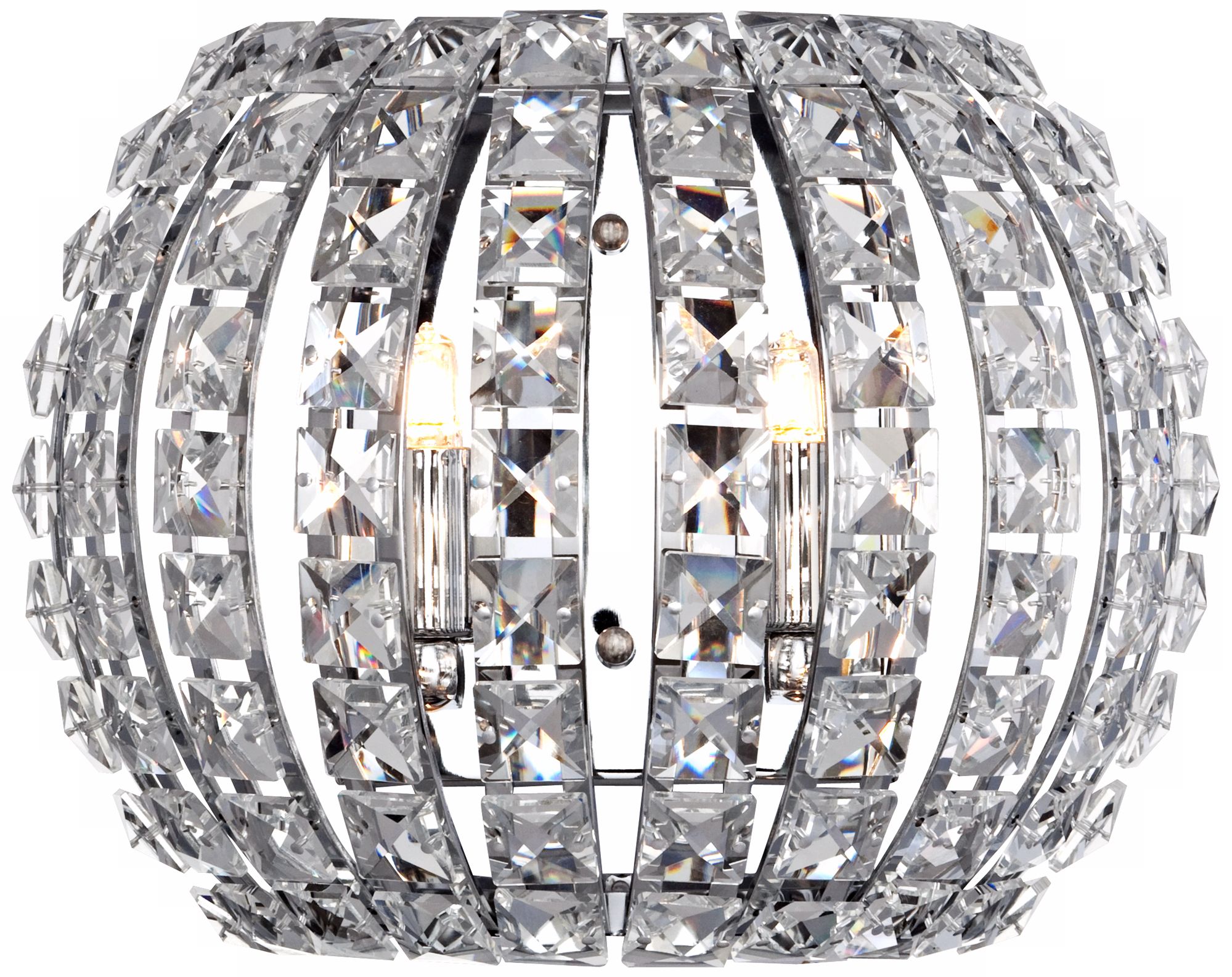 Crystal and Chrome 10 1/4" Wide Pocket Wall Sconce