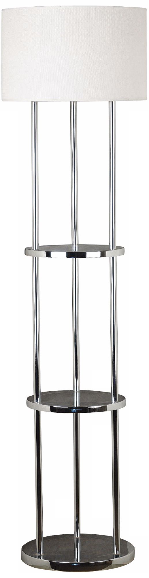 Kenroy Curio Chrome Finish Floor Lamp with Shelves