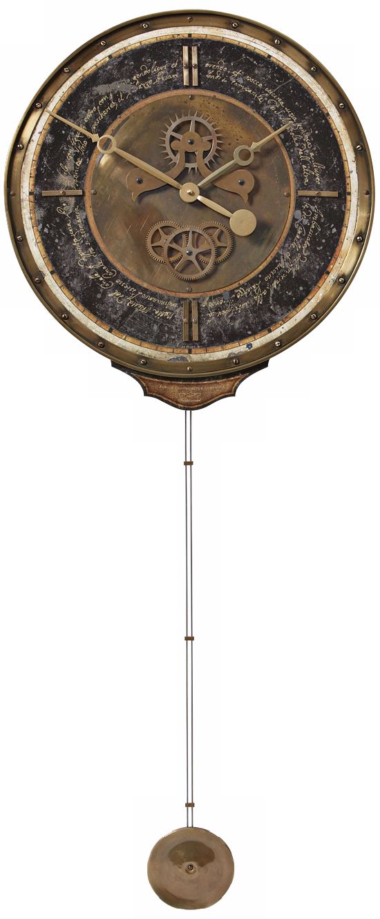 Leonardo Black Pendulum 18" Wide Round Wall Clock