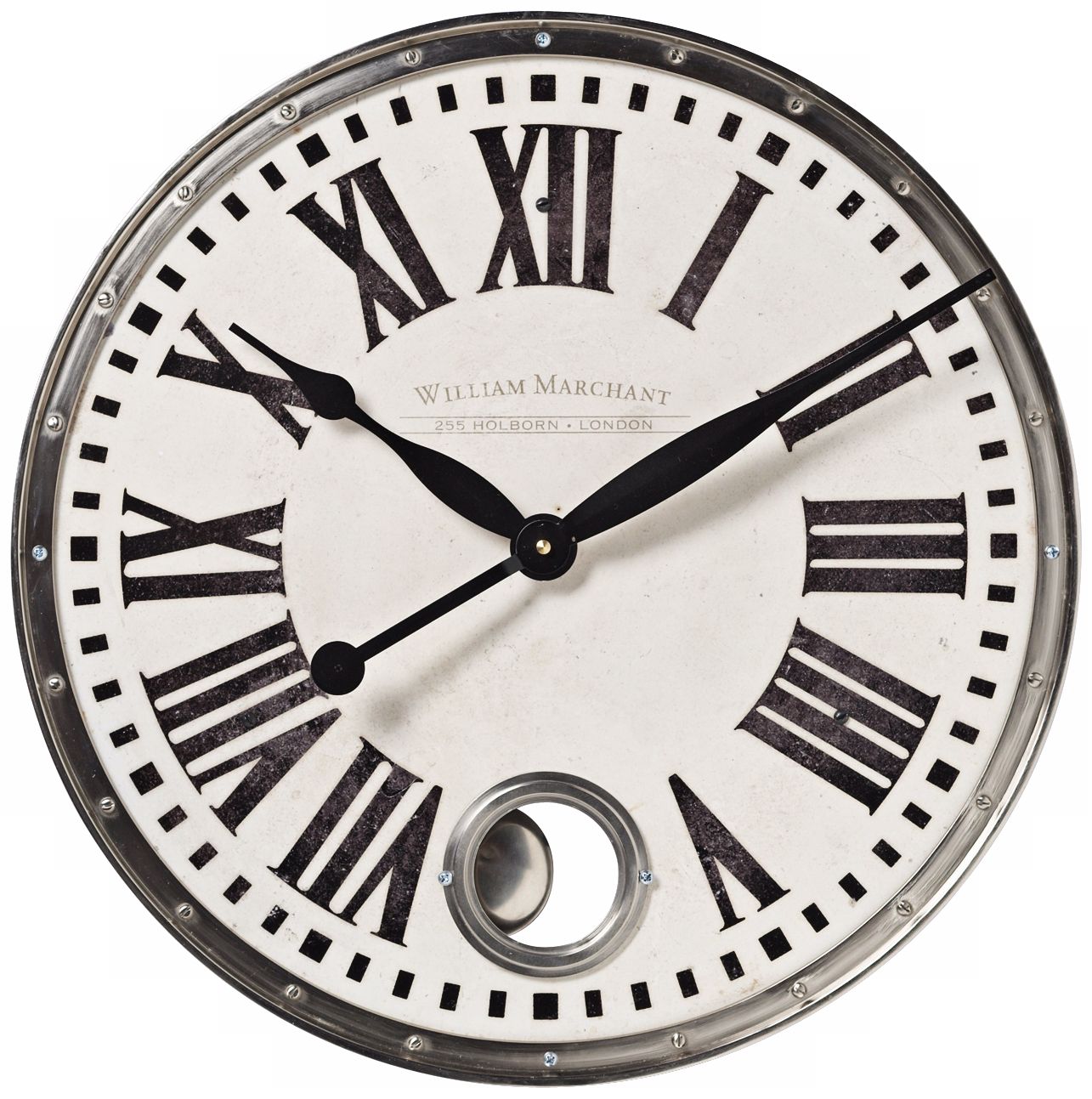 William Marchant Cream 18" Wide Round Wall Clock
