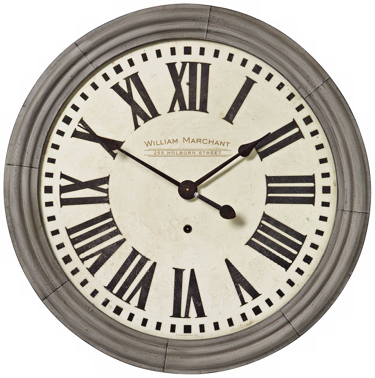 William Marchant Cream Gray 38" Wide Round Wall Clock