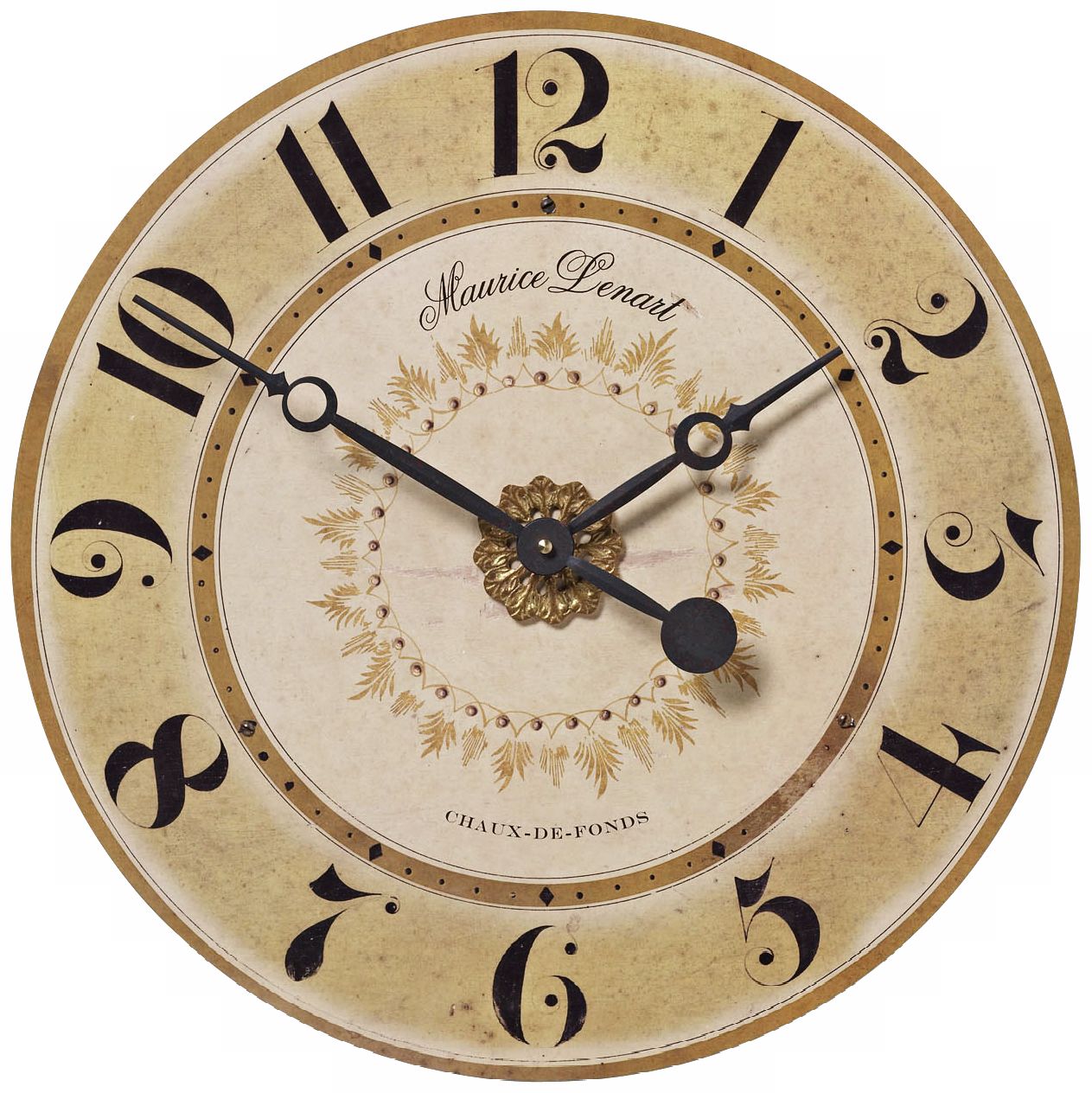Maurice Lenart 18" Wide Round Wall Clock