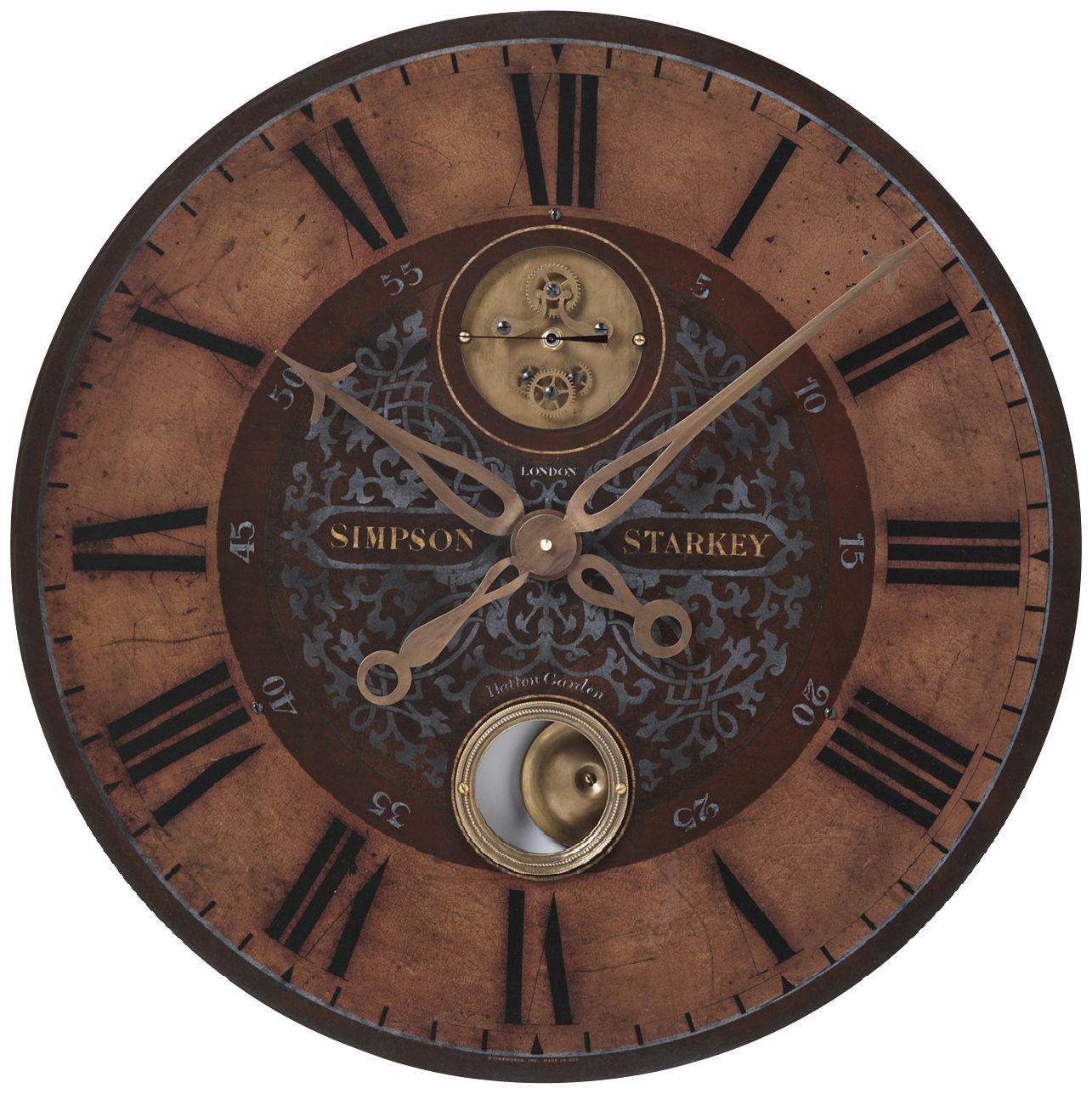 Simpson Starkey Brown 23" Wide Round Wall Clock