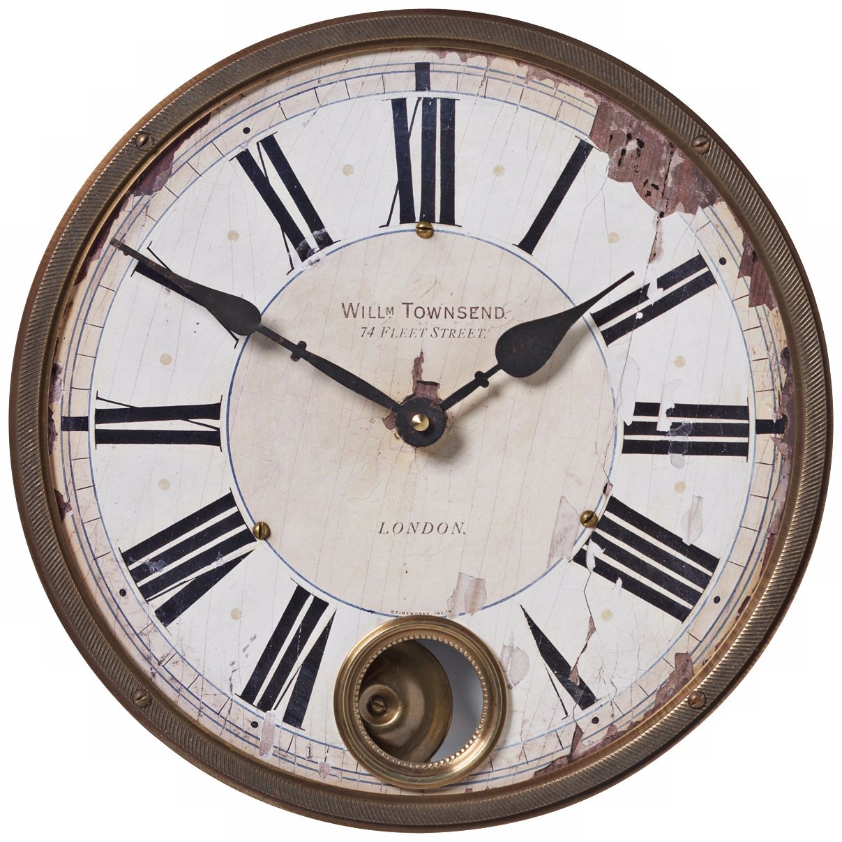Townsend White 11" Wide Round Wall Clock