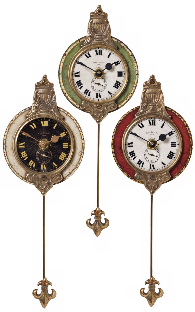 Set of 3 Pendulum Monarch 4" Wide Round Wall Clocks