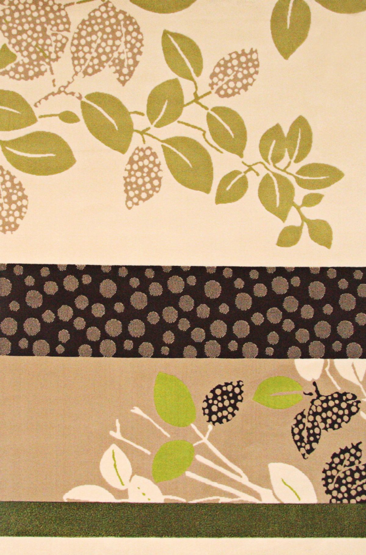 Econox Collection Leaves Beige Area Rug