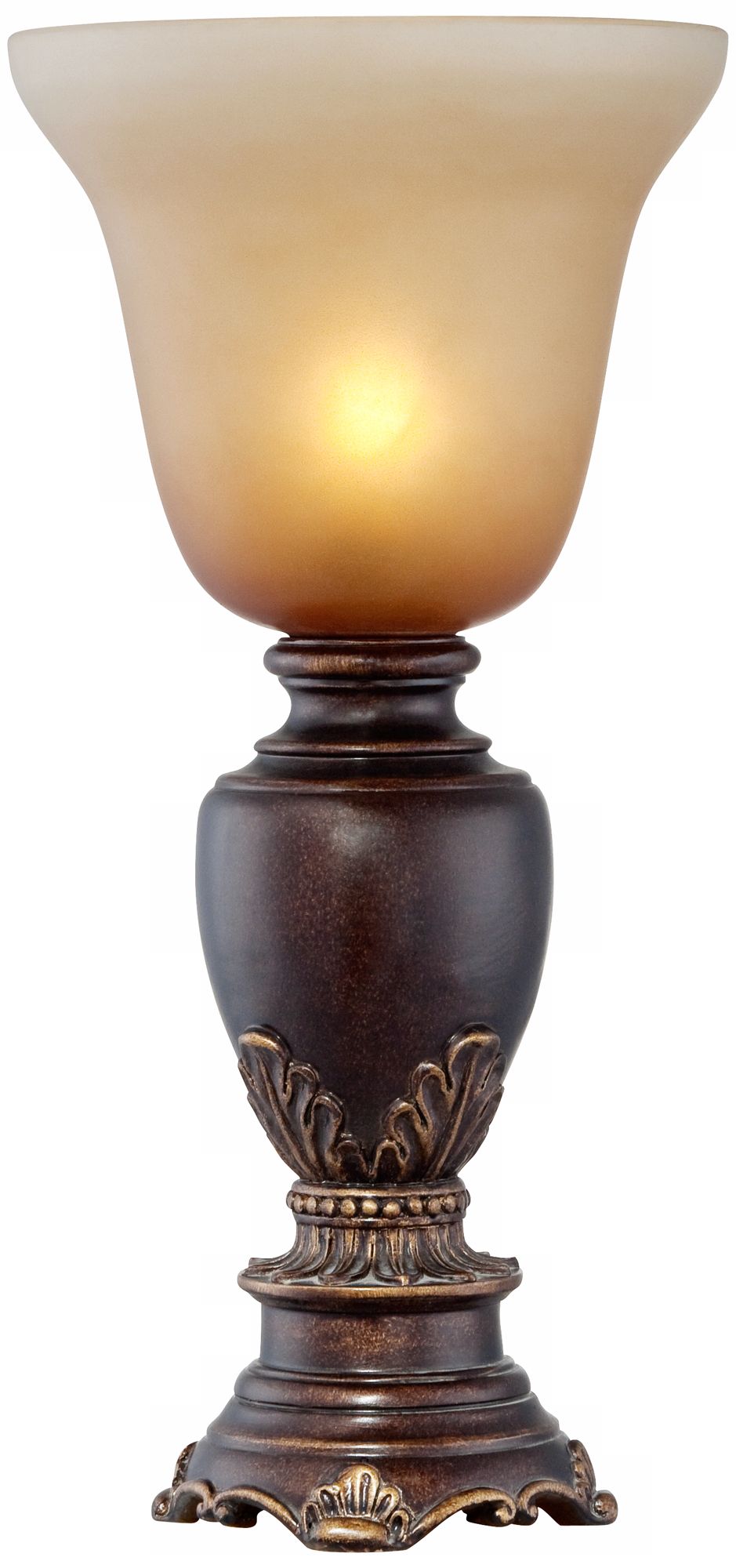 Classical Amber Glass Bronze Uplight