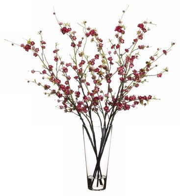 Fuschia & Pearl Cherry Blossoms in Water Floral Arrangemen