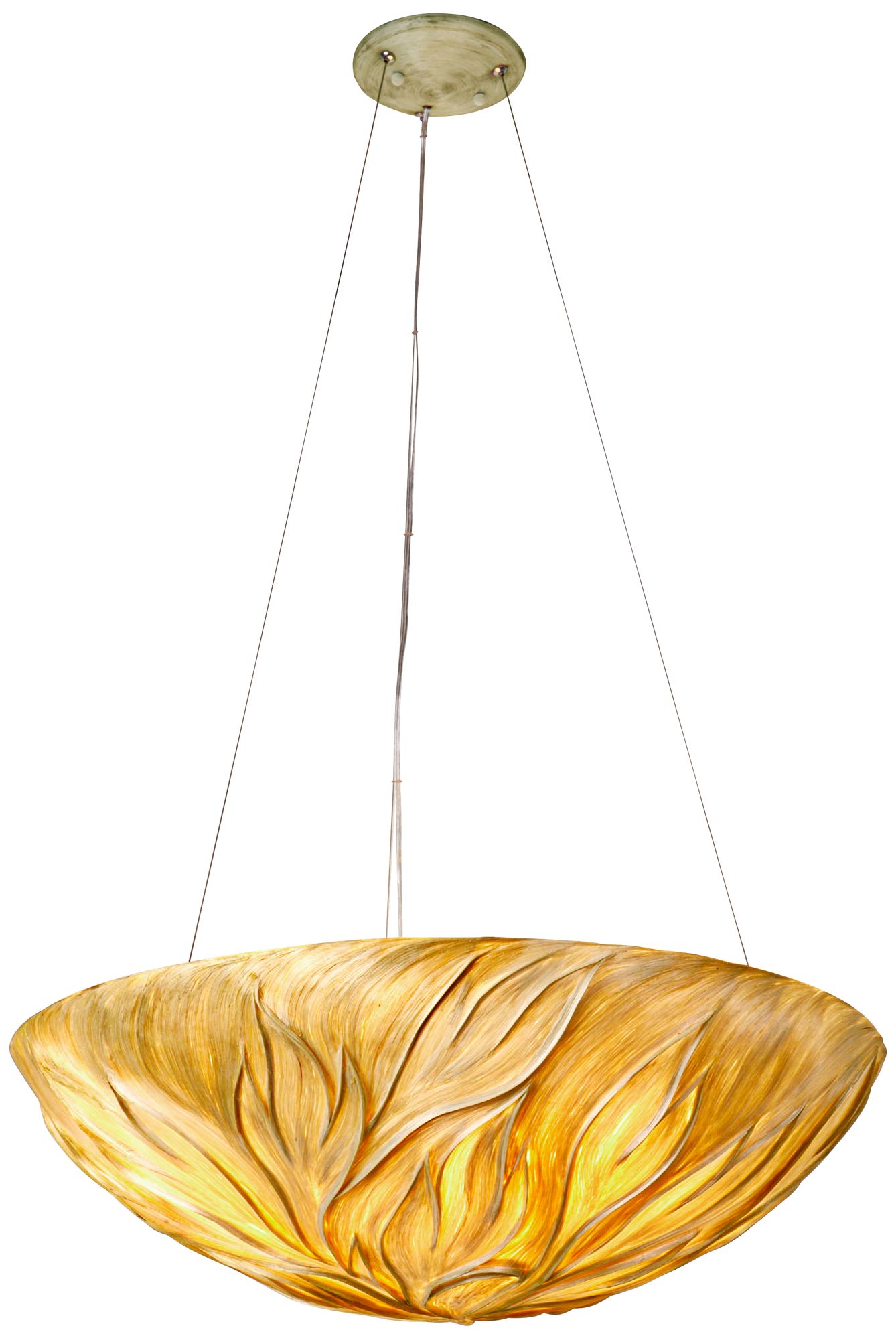 Varaluz Flair Natural Grass Bowl Pendant Light