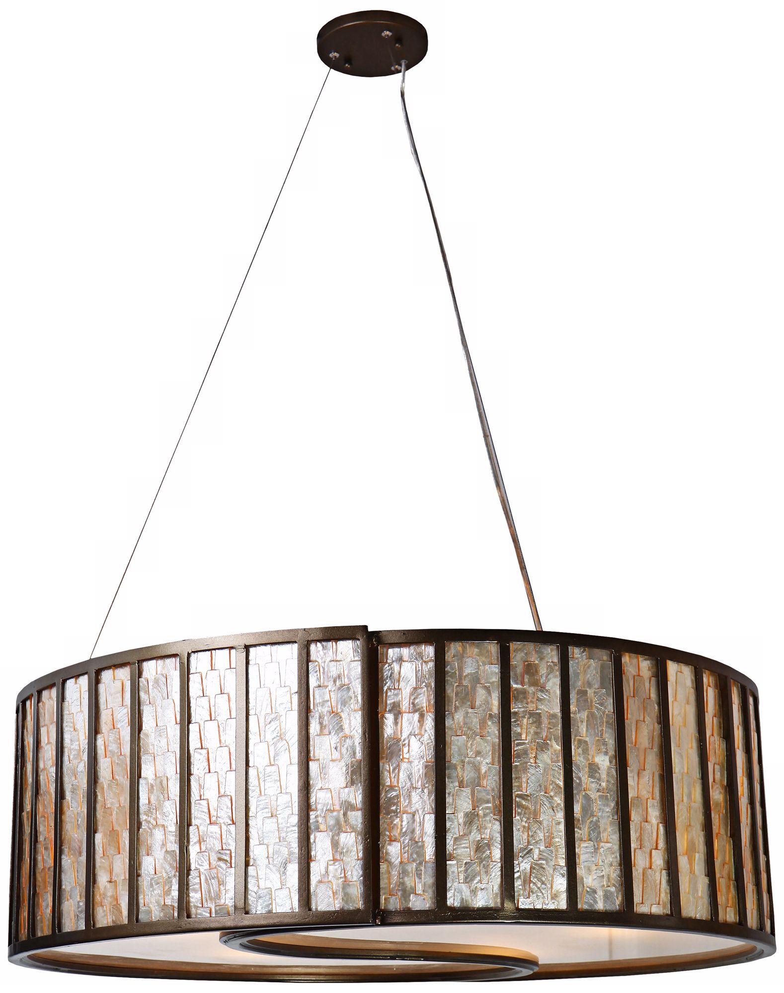 Varaluz Affinity Natural Capiz Shell Drum Pendant Light
