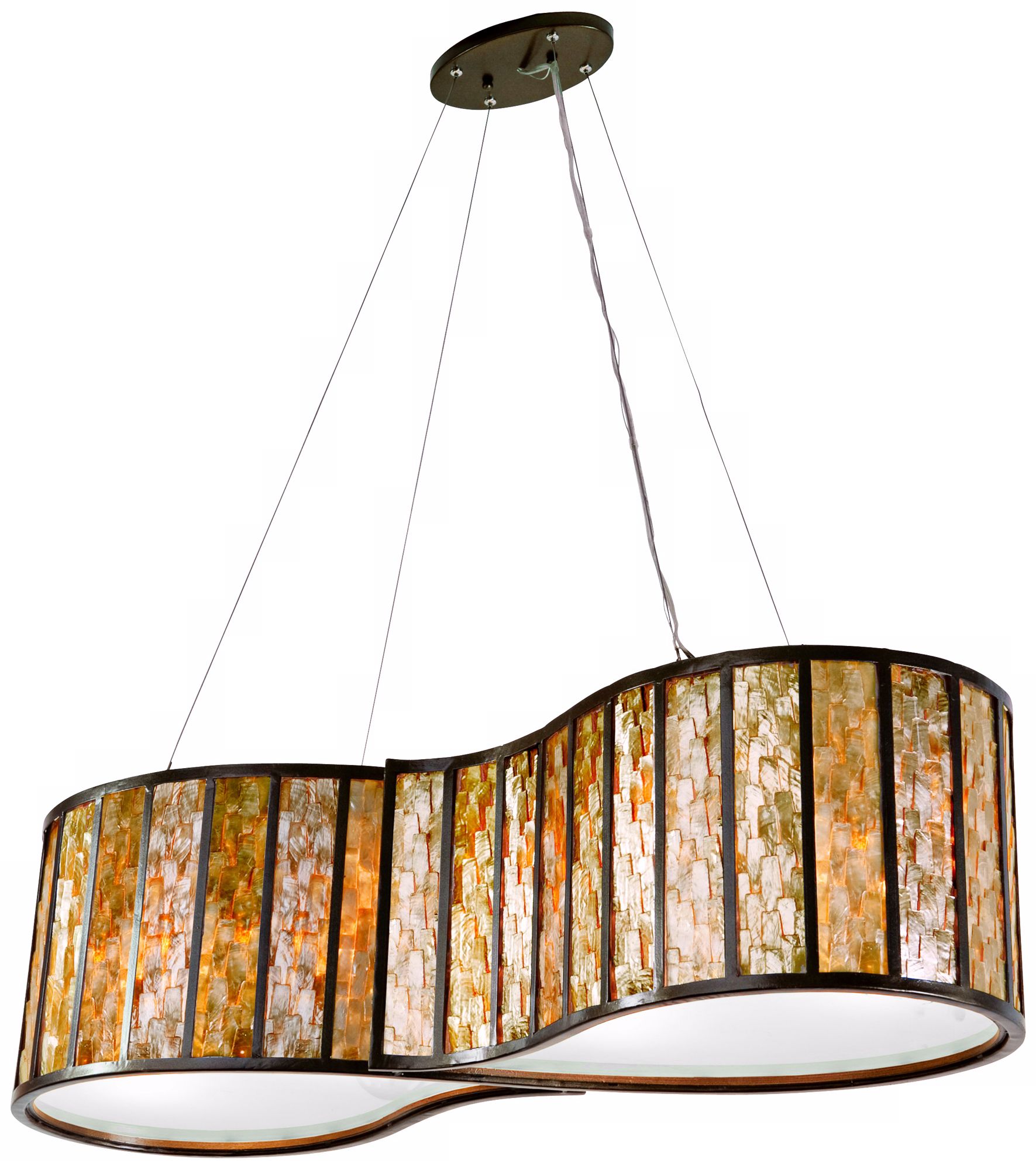 Varaluz Affinity Natural Capiz Shell 4-Light Pendant