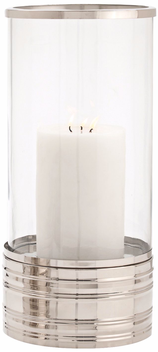 Lucca 22 1/2" High Metal and Glass Hurricane