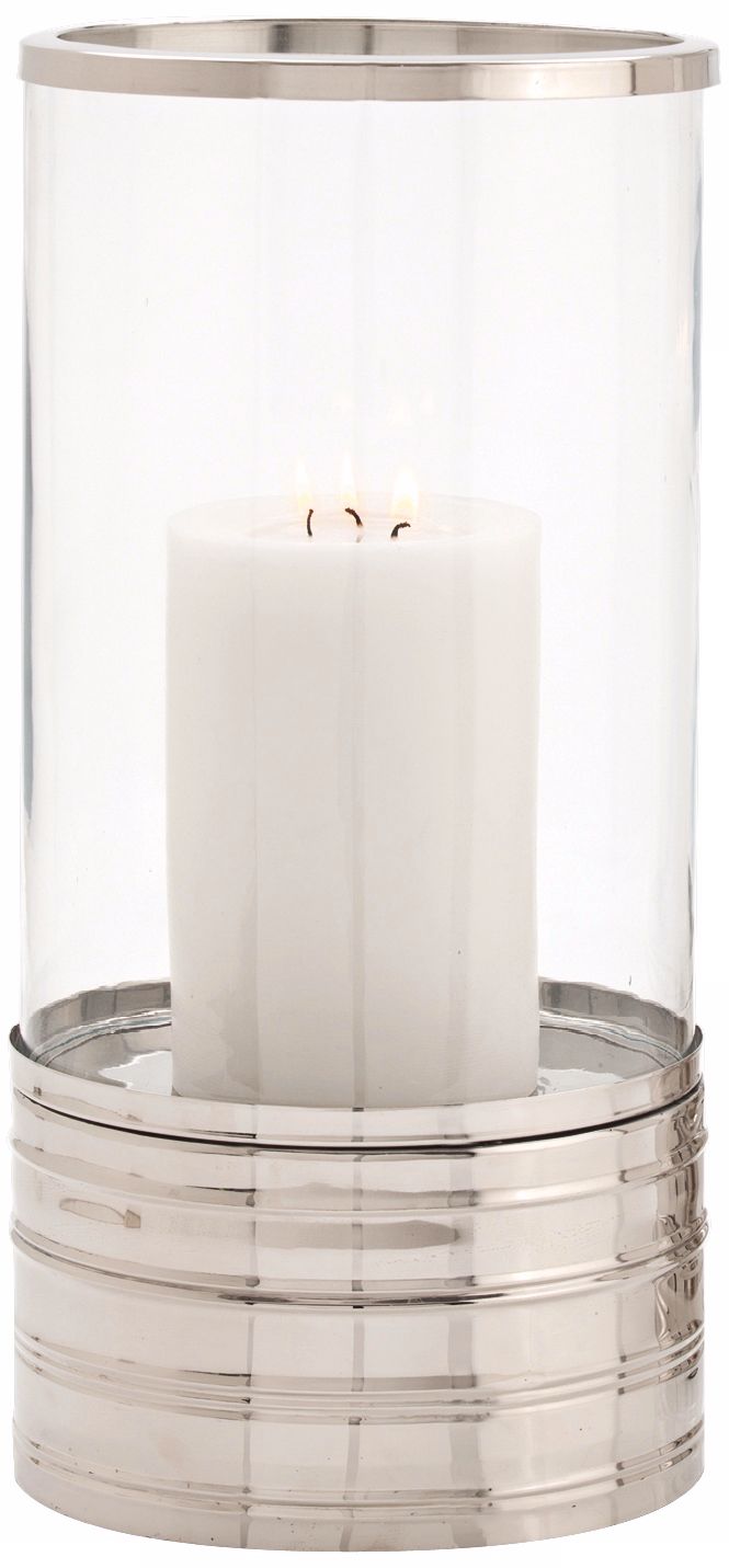 Lucca 19 1/2" High Metal and Glass Hurricane