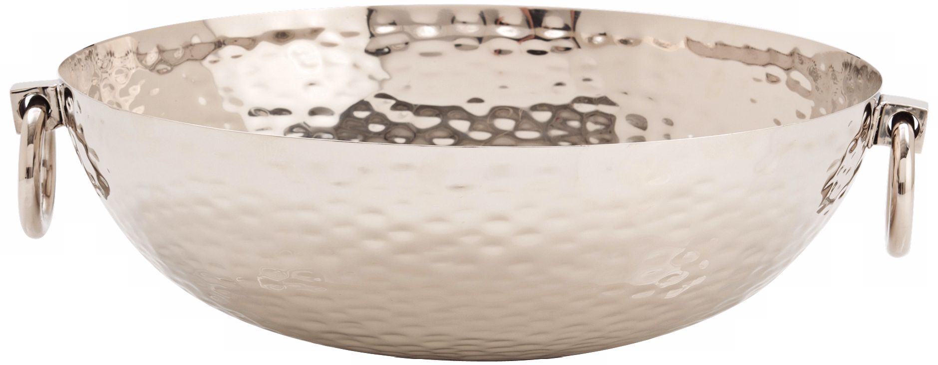 Grace 17 1/2" Round Hammered Metal Bowl
