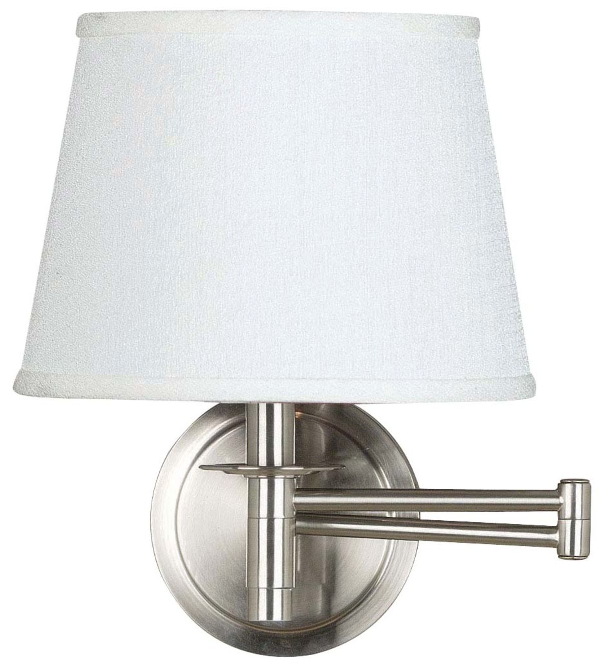 Kenroy Sheppard Brushed Steel Plug-In Swing Arm Wall Lamp