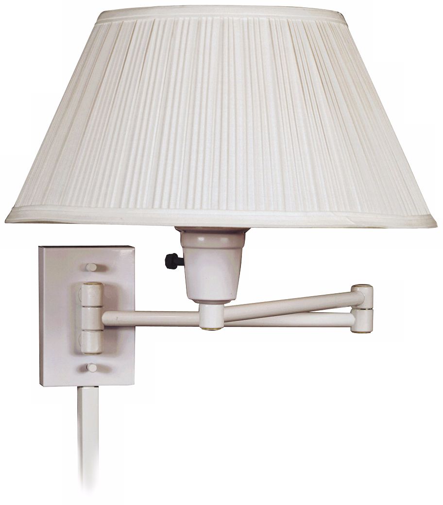 Kenroy Home Simplicity White Plug-In Swing Arm Wall Light
