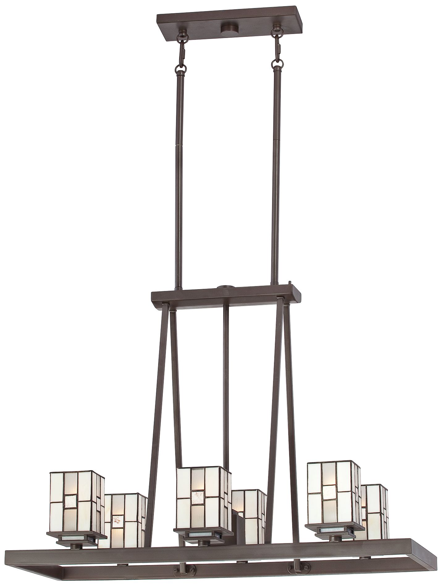 Quoizel Finley 32" WideTiffany Glass Chandelier