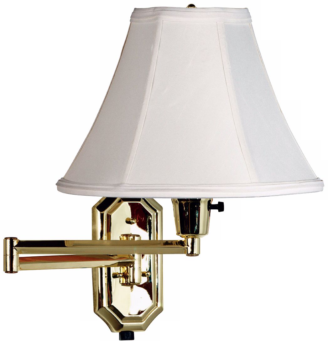 Kenroy Nathaniel Polished Brass Plug-in Swing Arm Light