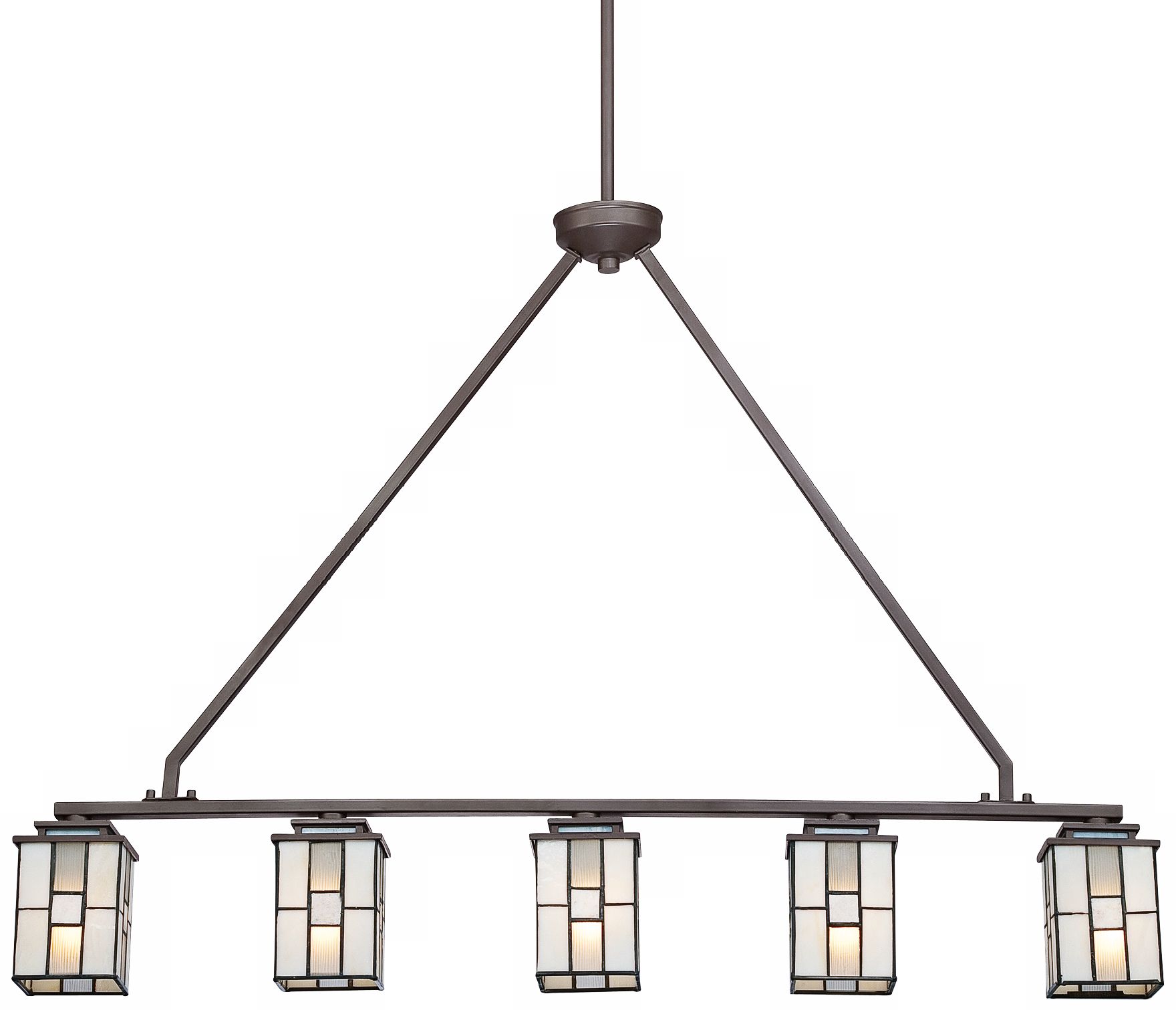 Quoizel Finley 39" WideTiffany Glass Island Chandelier