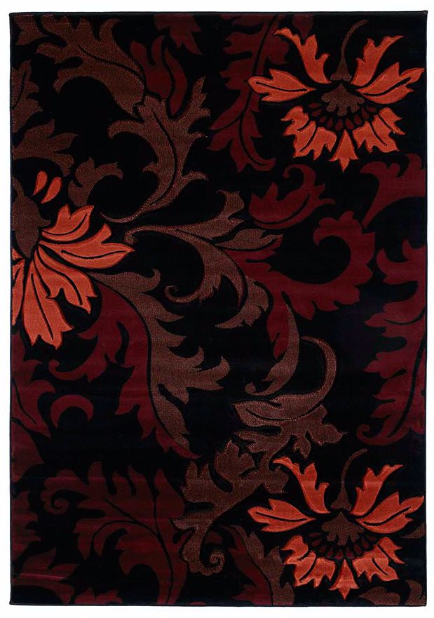 Mossa Collection Cannes Burgundy 110x3 Area Rug R9051
