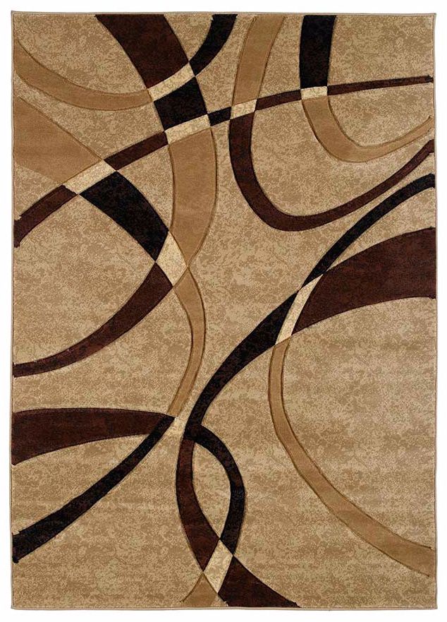 Mossa Collection Ribbons Chocolate Area Rug