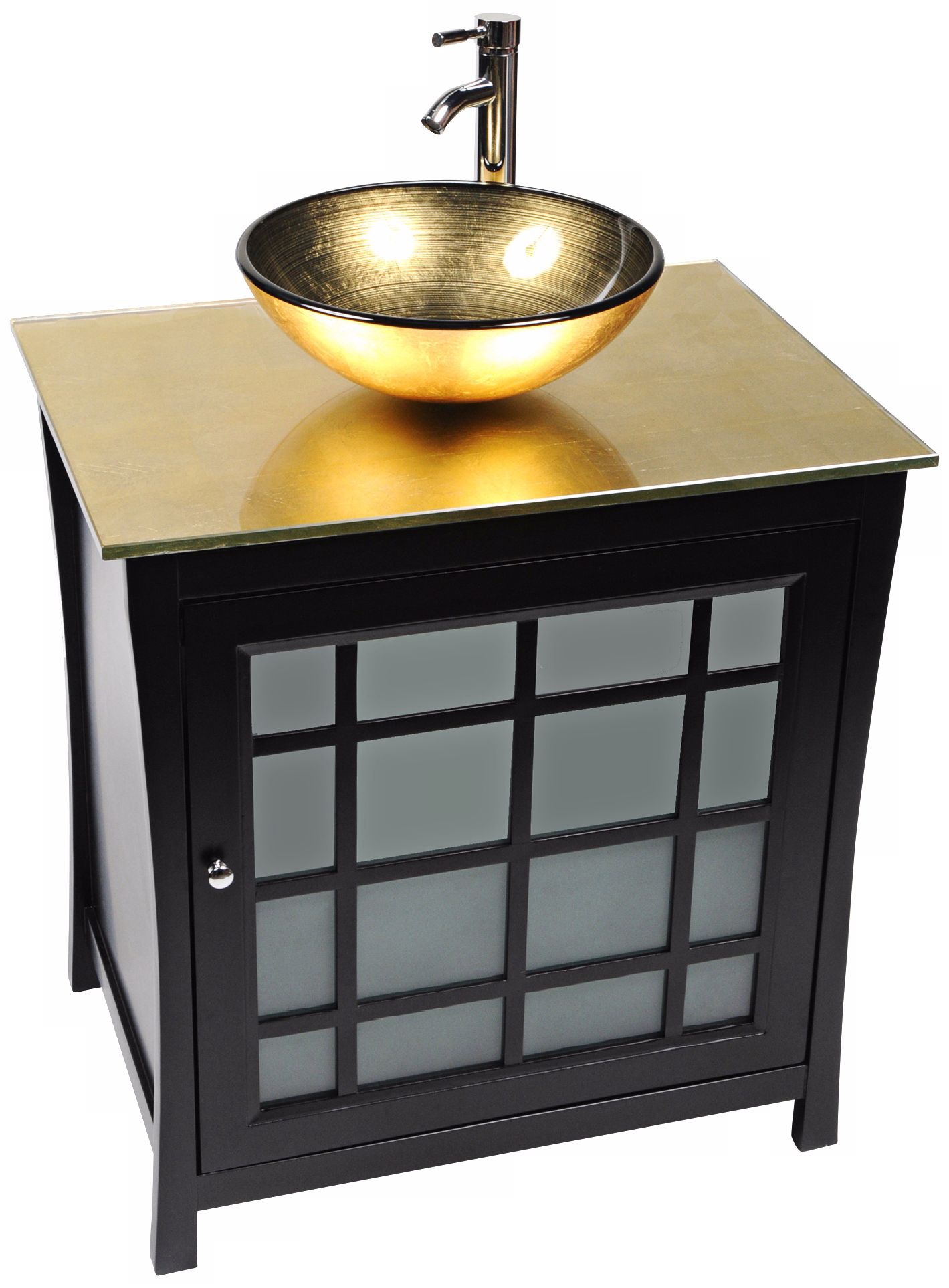 Panache Gold Foil Glass Contemporary Vanity